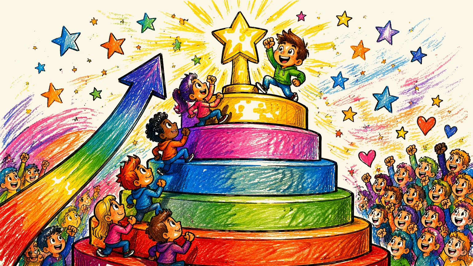 Members climbing toward the top of the leaderboard pedestal